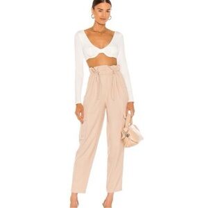 Women's High-Waisted Tan Pants